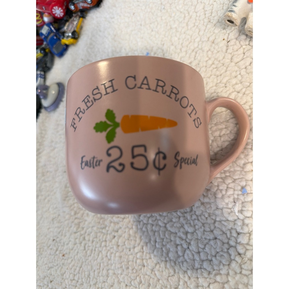 Market Finds Fresh Carrots Easter Special Pink Ceramic Mug Matte Finish 25 Cent